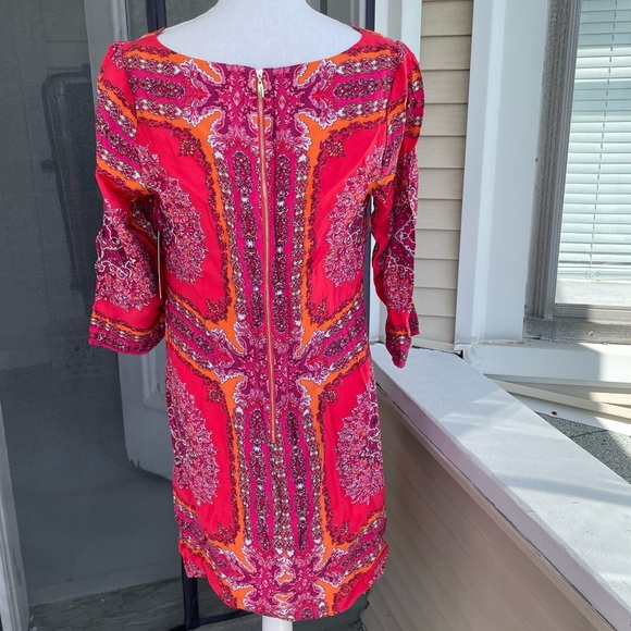 Laundry by Shelli Segal Scarf Print Dress in Power Pink Multi Size 12 (NWT) - Picture 4 of 11